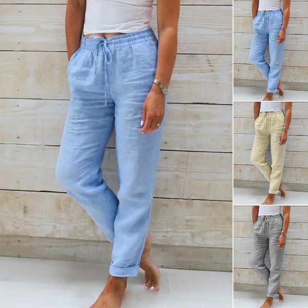 Monika | Elastic Waist Pants in Cotton and Linen