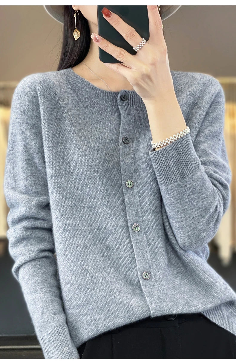 Clara | Merino Wool Cashmere Cardigan