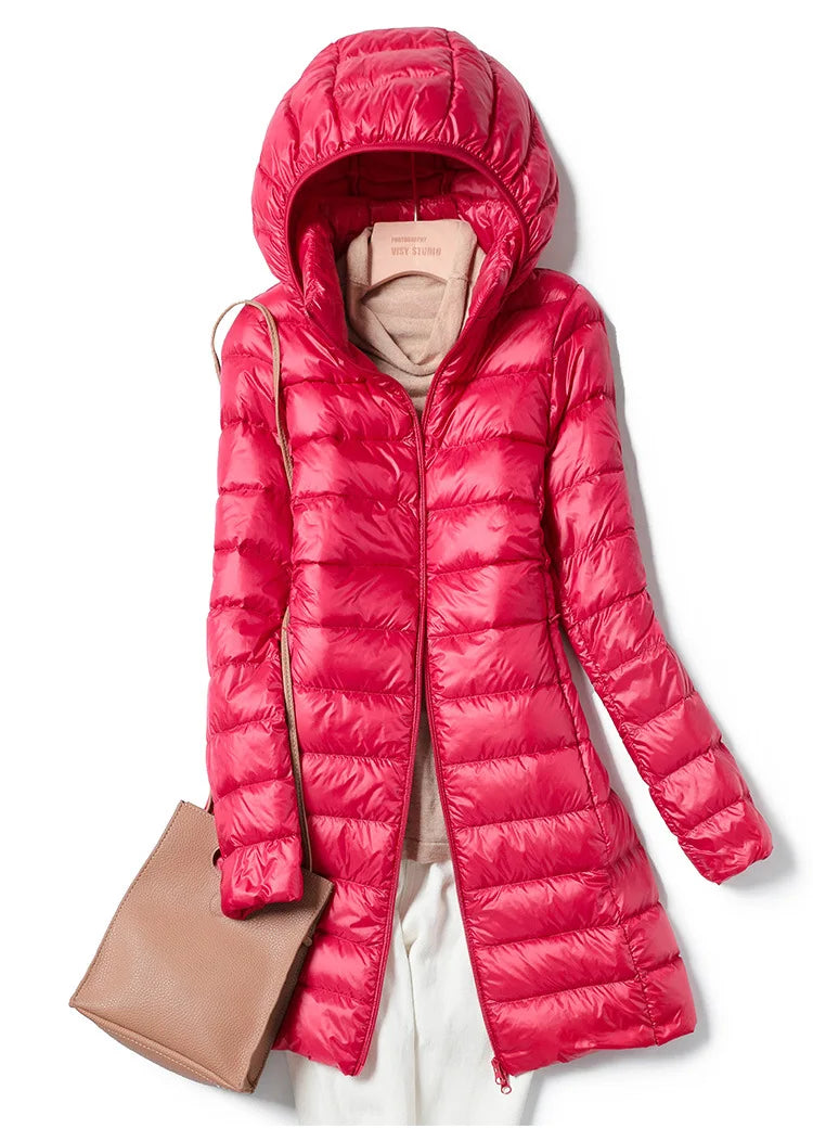 Lila | Long Ultra-Light Down Puffer Coat