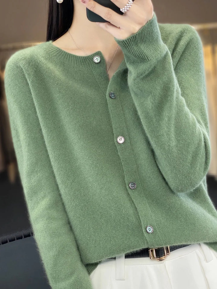 Clara | Merino Wool Cashmere Cardigan