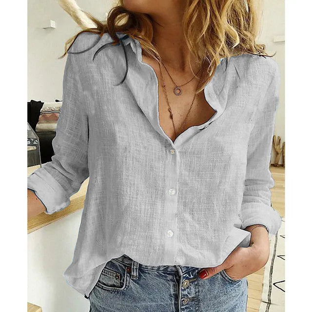 Haley | Casual Linen Long-Sleeved Shirt