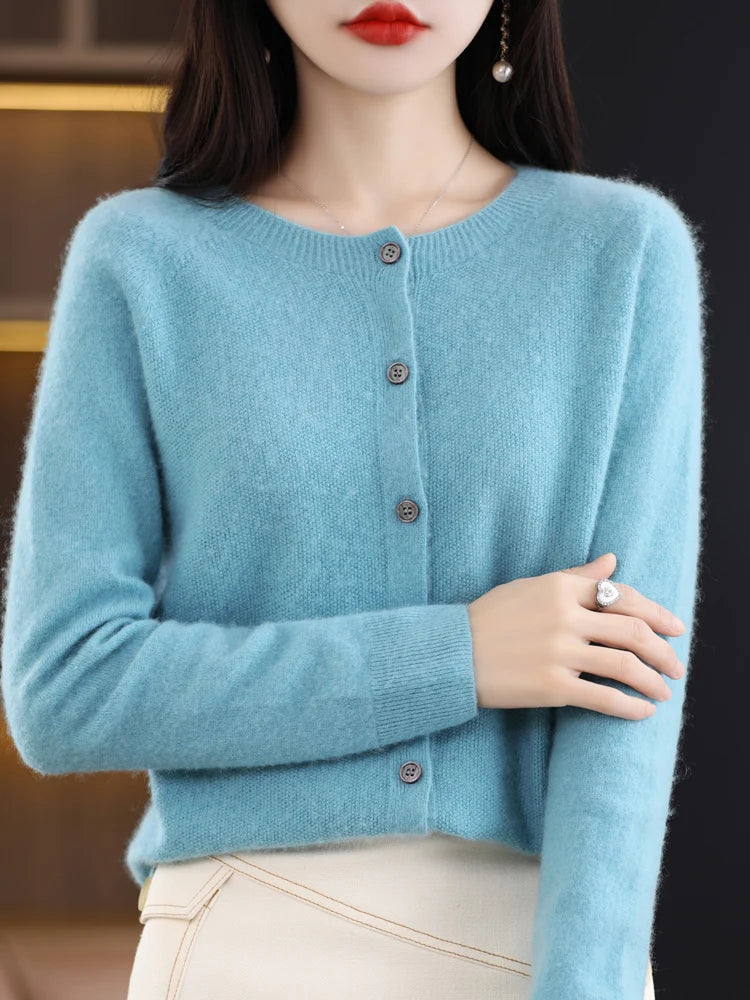 Clara | Merino Wool Cashmere Cardigan