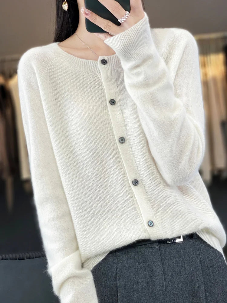 Clara | Merino Wool Cashmere Cardigan