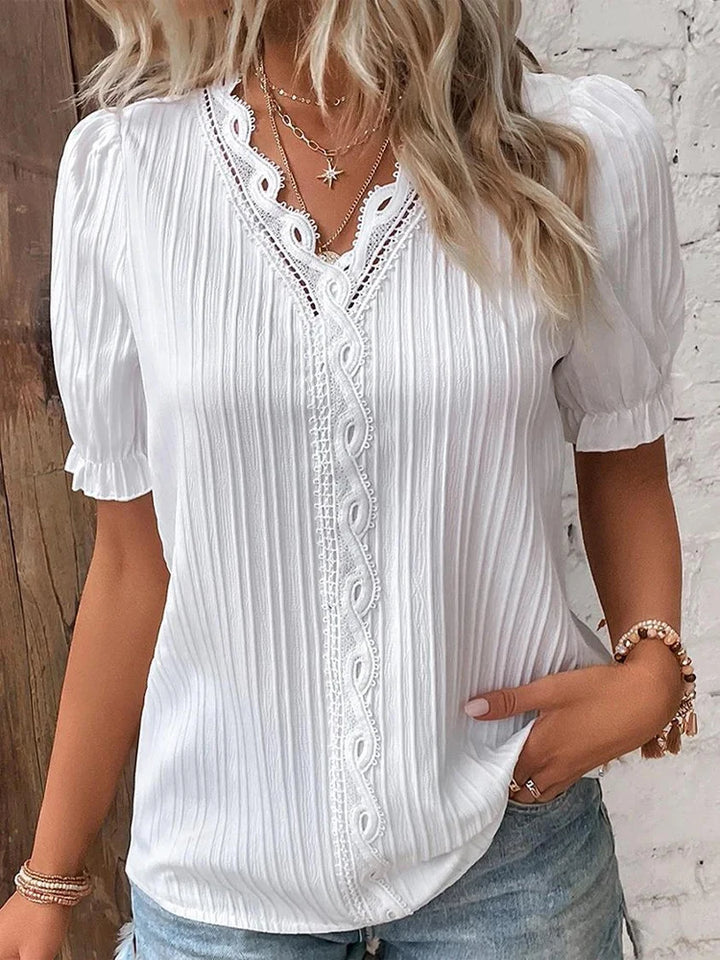 Sienna | Sexy Hollow V-Neck Blouse