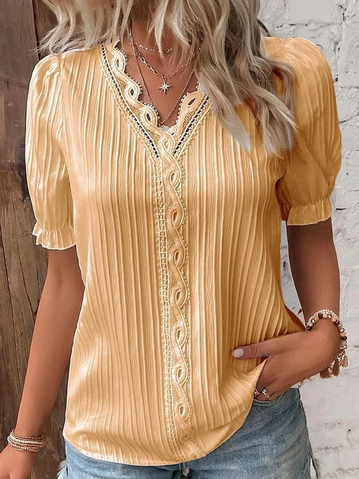 Sienna | Sexy Hollow V-Neck Blouse