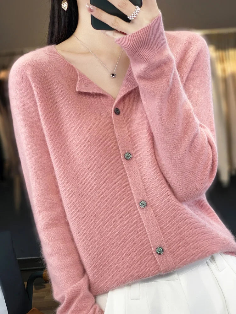 Clara | Merino Wool Cashmere Cardigan