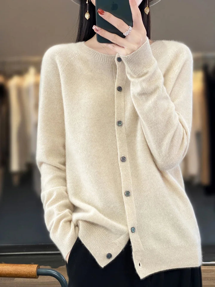 Clara | Merino Wool Cashmere Cardigan