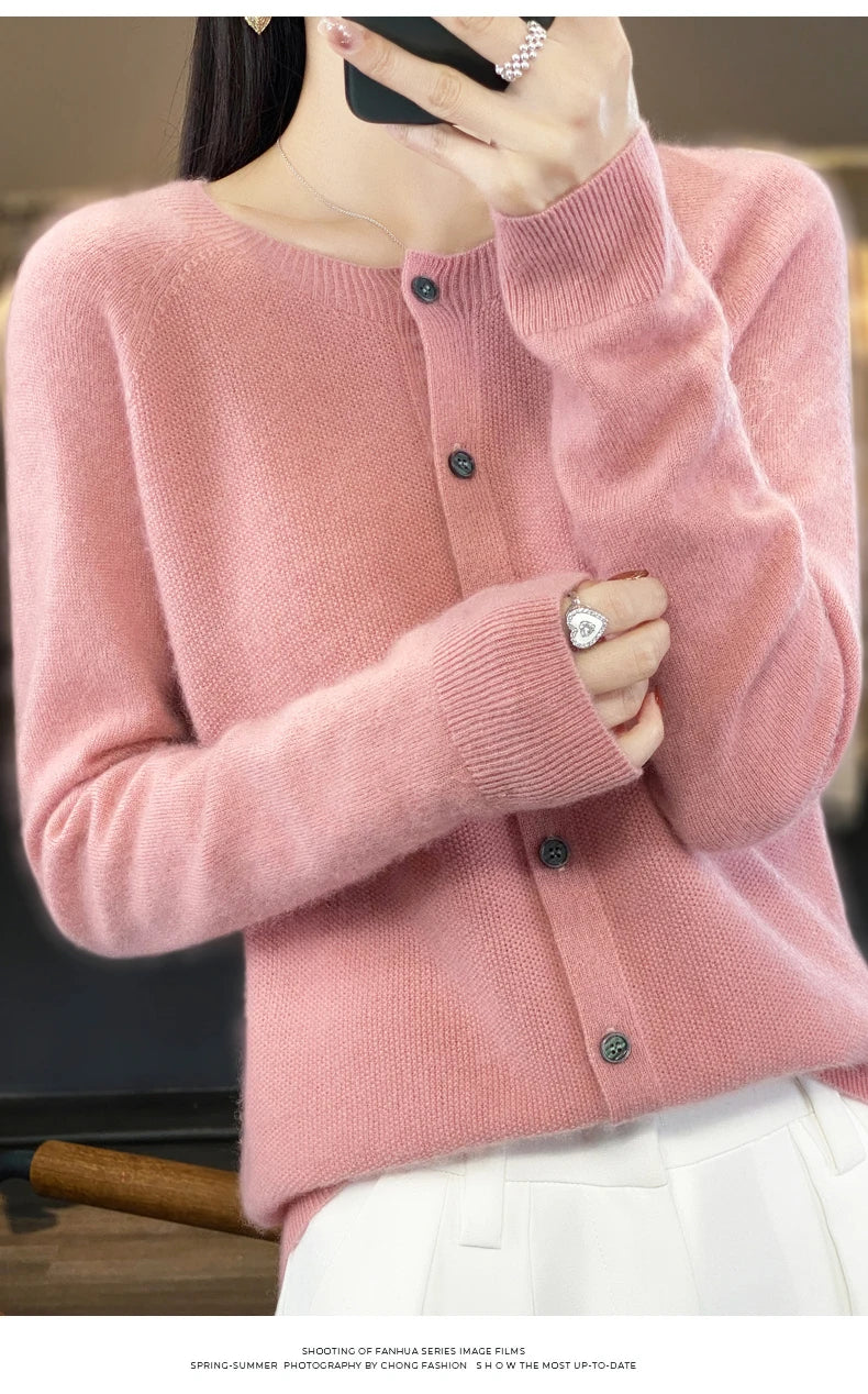 Clara | Merino Wool Cashmere Cardigan