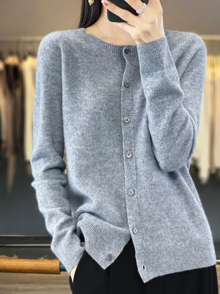 Clara | Merino Wool Cashmere Cardigan