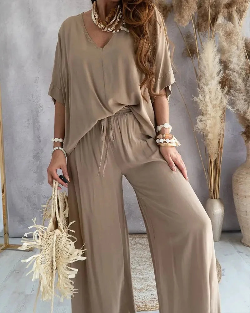 Mira | Elegant V-Neck Two-Piece Set