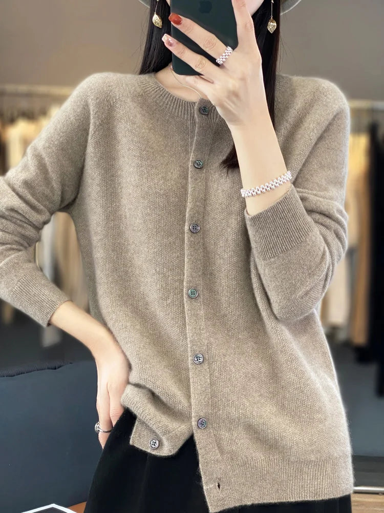 Clara | Merino Wool Cashmere Cardigan