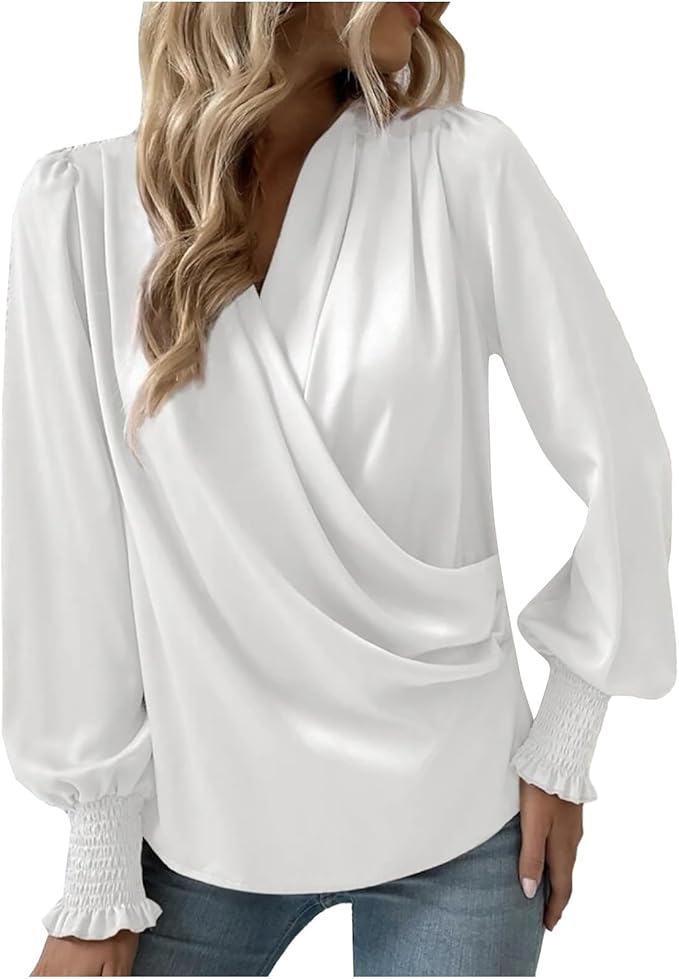 Andrea™ - Elegant blouse with V-neck