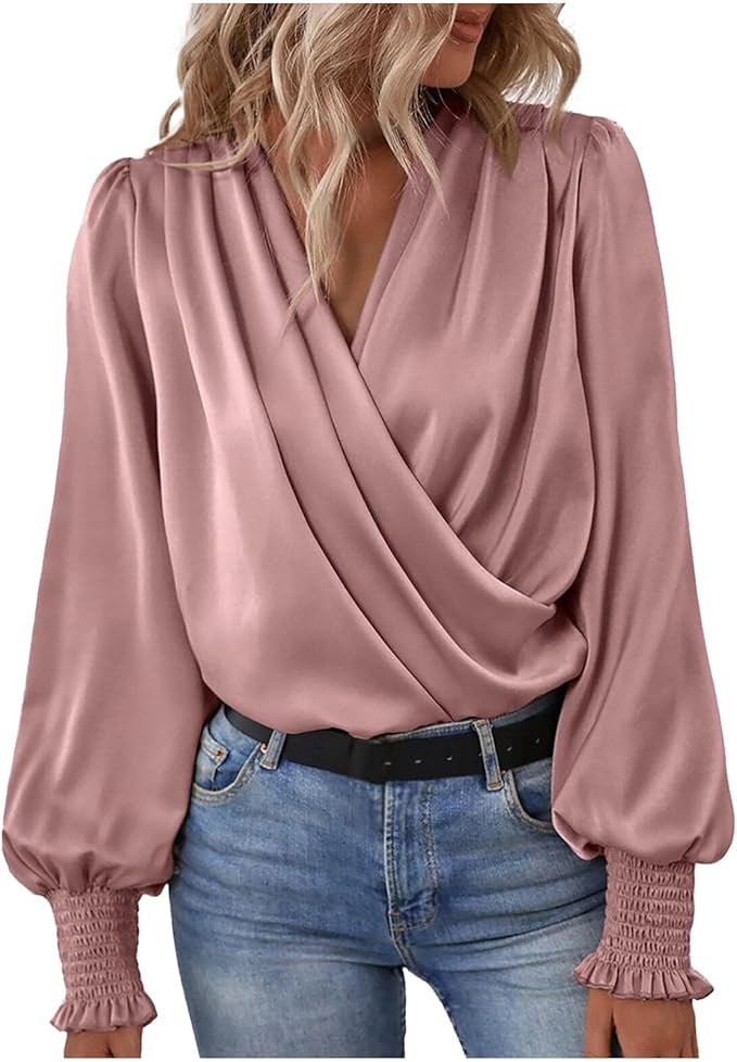 Andrea™ - Elegant blouse with V-neck